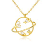 Crystal Hollow Universe Planet Star Pendant Necklace For Women Gold Silver Color Chain Necklaces Collar Collier Jewelry Gift