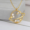 Crystal Hollow Universe Planet Star Pendant Necklace For Women Gold Silver Color Chain Necklaces Collar Collier Jewelry Gift