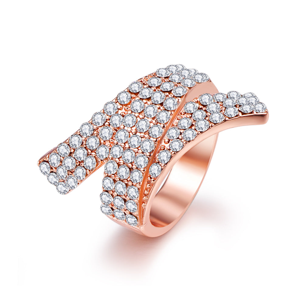 Crystal Initail Letters Bridal Rings For Women Personalized Jewelry Rose Gold/Silver Color Full Rhinestone Midi Finger Ring