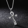 Crystal Key To Life Egypt Cross Necklaces For Men Steel/Gold/Black Color Stainless Steel Prayer Ankh Pendant Jewelry 22 Chain