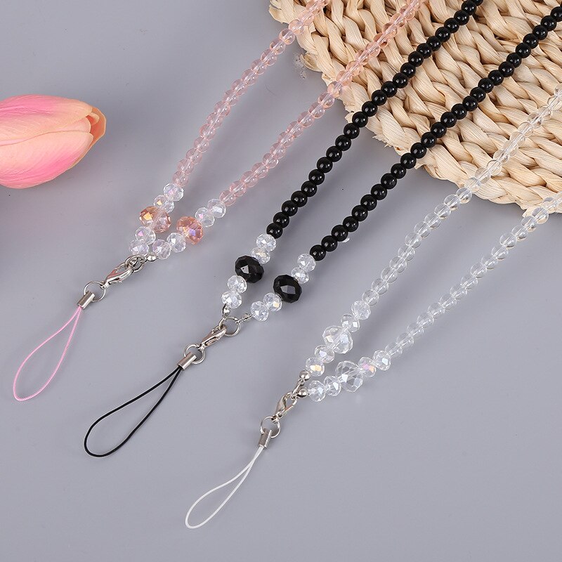 Crystal Lanyard Mobile Phone Straps DIY Long Hanging Neck Phone Lanyards  Chain Necklace Jewelry
