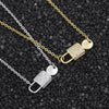 Crystal Lock Necklace For Women Stainless Steel Gold Color Necklaces Pendants Choker 2023 Trend Jewerly Collares Mujer