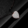 Crystal Love Pendant Stainless Steel Necklace Double Layered Black Beads Chain Hearts Simple Necklace for Women Jewelry 2022