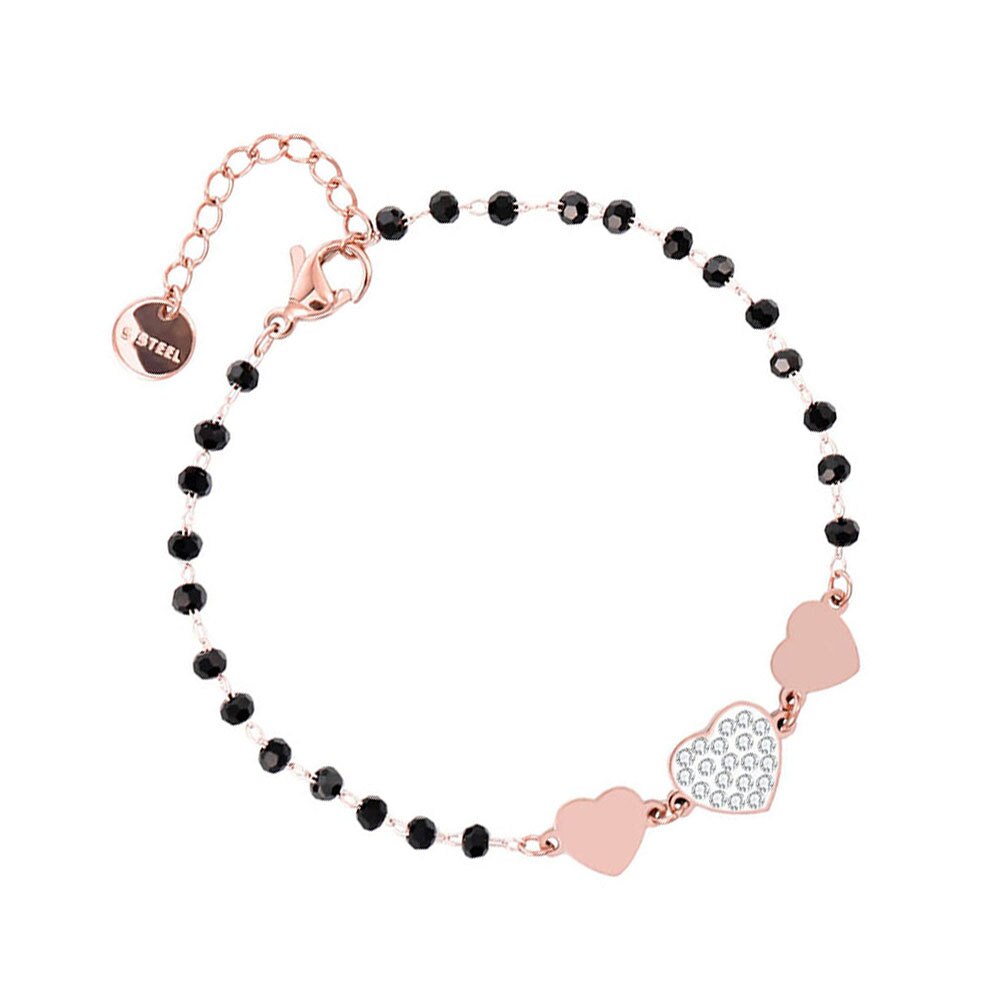 Crystal Multi Lover Heart Charms Bracelets Rose Gold Shine Zirconia Pendant Bracelet Boho Girls Jewelry Accessories