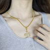 Crystal Pendant Necklace Gifts Sweater Chain Necklaces Gifts Allah Gold Plating Necklace Chain Simulated Anchor Islamic