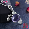 Crystal Pendant Necklace Woman 925 Sterling Silver 18 inches Box Chain Female Necklace Charm Jewelry