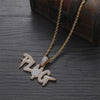 Crystal Plug Pendant Necklace Men'S Hip Hop Copper Inlaid Zircon Jewelry Charm Rapper  Party Necklaces