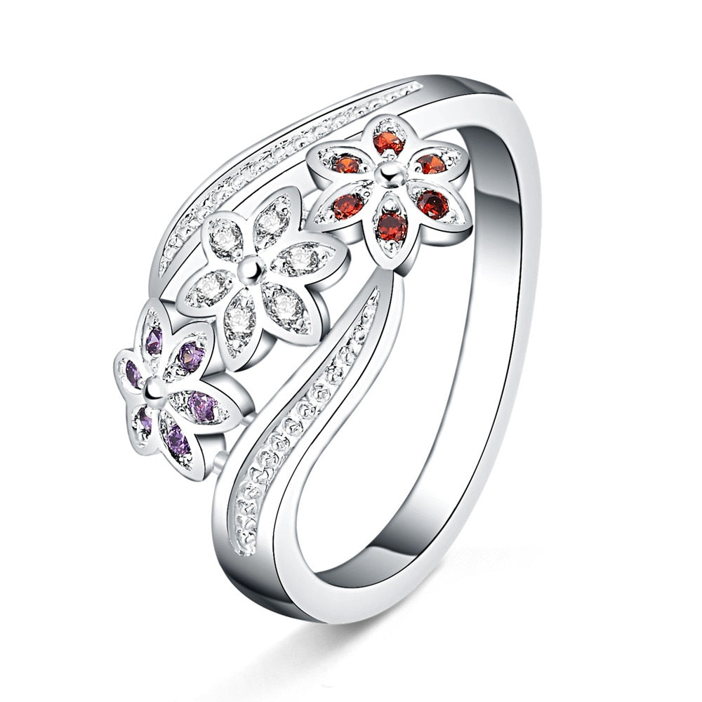 Crystal Rings For Women Silver Color  Quality Jewelry Aesthetic Accessories Gift Female  GaaBou Jewellery