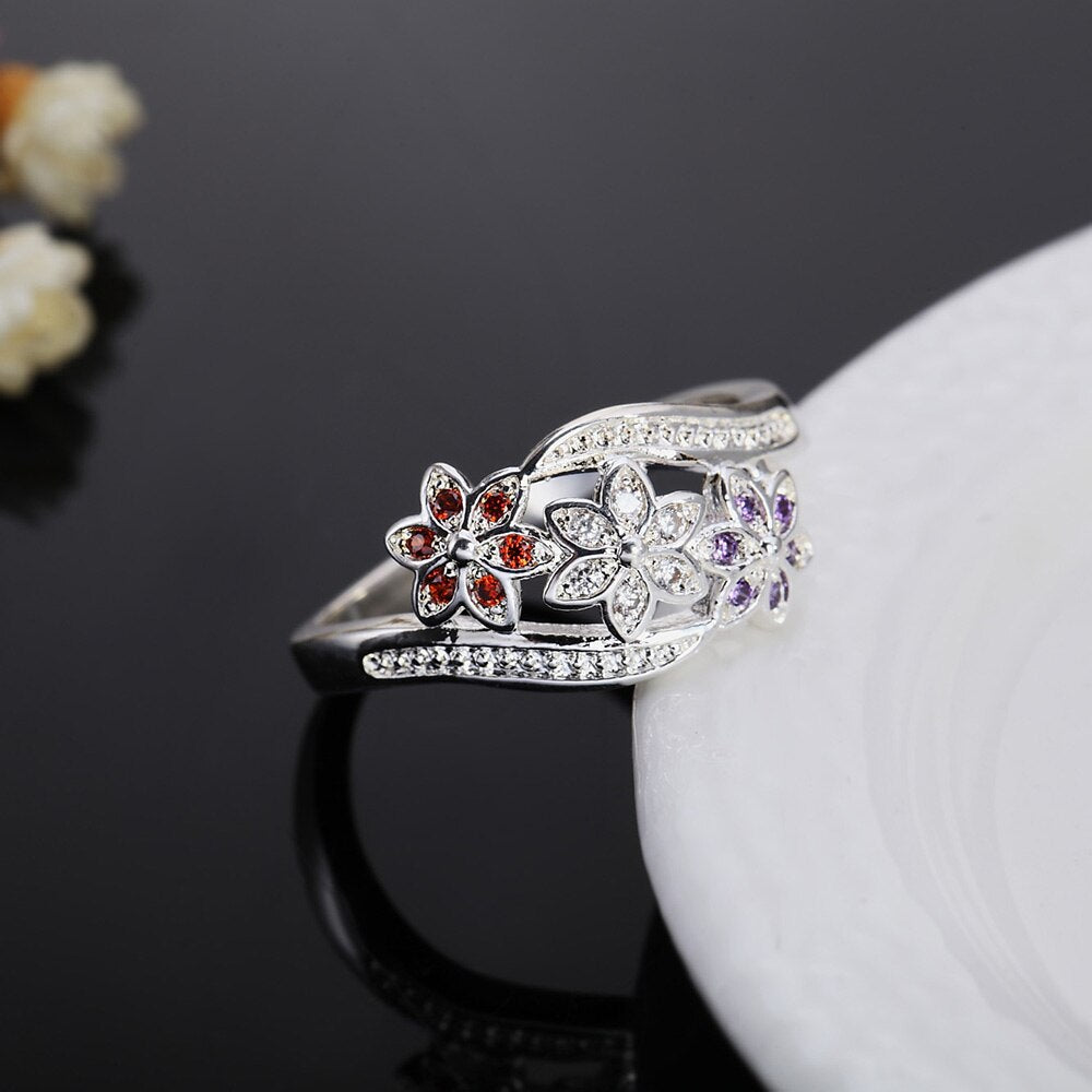 Crystal Rings For Women Silver Color  Quality Jewelry Aesthetic Accessories Gift Female  GaaBou Jewellery