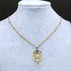 Crystal Stainless Steel Dreamcatcher Necklace Women Flower of Life Bohemia Charm Necklaces Boho Jewelry colgante N8010S05