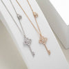 Crystal Vintage Lock Key Pendant Necklace Women Light  woman rhinestone necklaces Dress Jewelry