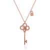 Crystal Vintage Lock Key Pendant Necklace Women Light  woman rhinestone necklaces Dress Jewelry