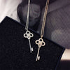 Crystal Vintage Lock Key Pendant Necklace Women Light  woman rhinestone necklaces Dress Jewelry