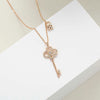 Crystal Vintage Lock Key Pendant Necklace Women Light  woman rhinestone necklaces Dress Jewelry