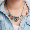 Crystal Zircon Resin Beads Choker Necklaces For Women Retro Alloy Chain Punk Bohemia Ethnic Female Statement Necklace