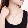 Crystal heart pendant 925 Sterling Silver Bracelet necklace for women wedding Party wedding accessories Gift Jewelry set