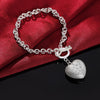 Crystal heart pendant 925 Sterling Silver Bracelet necklace for women wedding Party wedding accessories Gift Jewelry set