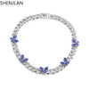 Cuban Chain Blink Butterfly Necklace Choker Hip Hop Punk Jewelry Gold Silver Plated Rhinestone 2021 Trendy Jewelry For Women