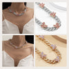 Cuban Chain Blink Butterfly Necklace Choker Hip Hop Punk Jewelry Gold Silver Plated Rhinestone 2021 Trendy Jewelry For Women