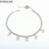 Cuban Chain Blink Butterfly Necklace Choker Hip Hop Punk Jewelry Gold Silver Plated Rhinestone 2021 Trendy Jewelry for Women