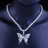 Cuban Chain Blink Butterfly Necklace Choker Hip Hop Punk Jewelry Gold Silver Plated Rhinestone 2021 Trendy Jewelry For Women