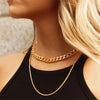 Cuban Link Chain Choker Necklace Punk Multilayer World Map Pendant Necklace for Women Gold Color Stainless Steel Collar Jewlery