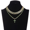 Cuban Link Chain Choker necklace set cross pendant necklace  Jewelry  Women Men   Jewellery