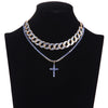 Cuban Link Chain Choker necklace set cross pendant necklace  Jewelry  Women Men   Jewellery