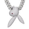 Cuban link Chain Big Rabbit Head Hip hop Pendant & Chain Necklace Full Iced Out Cubic Zircon Bling for Men hip hop Jewelry