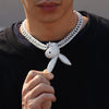 Cuban link Chain Big Rabbit Head Hip hop Pendant & Chain Necklace Full Iced Out Cubic Zircon Bling for Men hip hop Jewelry