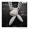 Cuban link Chain Big Rabbit Head Hip hop Pendant & Chain Necklace Full Iced Out Cubic Zircon Bling for Men hip hop Jewelry