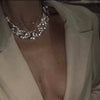 Cuban wide link chain choker necklace hip hop streetwear punk men women rhinestone shining clavicle chain