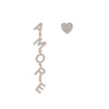 Cubic Zircon Heart AMORE Letter Drop Earrings for Women Korean Earrings 2022 Trendy Jewelry Female Accessorie 11.11