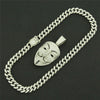 Cubic Zircon V For Vendetta Pendant Necklace For Men Hip Hop Jewelry With Cuban Chain Anonymous Hacker Mask Charm Choker