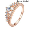 Cubic Zirconia Crown Rings For Women Fashion Crystal Ring Female Party Wedding Engagement Bridal Jewelry