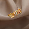 Cubic Zirconia Flower Rings For Women Stainless Steel Open Adjustable Crystal Ring Female Wedding Couple Jewelry Gift anillos