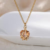 Cubic Zirconia Heart Pendant Necklace for Women Gold Plated Chains Stainless Steel Zircon Necklaces 2023 Trend Jewelry collares