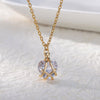 Cubic Zirconia Heart Pendant Necklace for Women Gold Plated Chains Stainless Steel Zircon Necklaces 2023 Trend Jewelry collares
