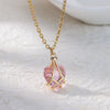 Cubic Zirconia Heart Pendant Necklace for Women Gold Plated Chains Stainless Steel Zircon Necklaces 2023 Trend Jewelry collares