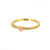Cubic Zirconia Heart Rings For Women Stainless Steel Gold Color Couple Ring Wedding Band Aesthetic Jewelry Gift anillos mujer