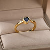 Cubic Zirconia Heart Rings For Women Stainless Steel Open Adjustable Finger Ring Female Green Crystal Wedding Jewelry anillos