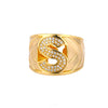 Cubic Zirconia Initial Letter Rings for Women Stainless Steel Chunky Wide Ring Female Party Wedding Band Couple Jewelry anillos