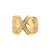 Cubic Zirconia Initial Letter Rings for Women Stainless Steel Chunky Wide Ring Female Party Wedding Band Couple Jewelry anillos