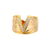 Cubic Zirconia Initial Letter Rings for Women Stainless Steel Chunky Wide Ring Female Party Wedding Band Couple Jewelry anillos
