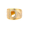 Cubic Zirconia Initial Letter Rings for Women Stainless Steel Chunky Wide Ring Female Party Wedding Band Couple Jewelry anillos