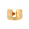Cubic Zirconia Initial Letter Rings for Women Stainless Steel Chunky Wide Ring Female Party Wedding Band Couple Jewelry anillos