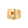 Cubic Zirconia Initial Letter Rings for Women Stainless Steel Chunky Wide Ring Female Party Wedding Band Couple Jewelry anillos