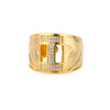 Cubic Zirconia Initial Letter Rings for Women Stainless Steel Chunky Wide Ring Female Party Wedding Band Couple Jewelry anillos