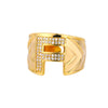 Cubic Zirconia Initial Letter Rings for Women Stainless Steel Chunky Wide Ring Female Party Wedding Band Couple Jewelry anillos