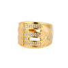 Cubic Zirconia Initial Letter Rings for Women Stainless Steel Chunky Wide Ring Female Party Wedding Band Couple Jewelry anillos